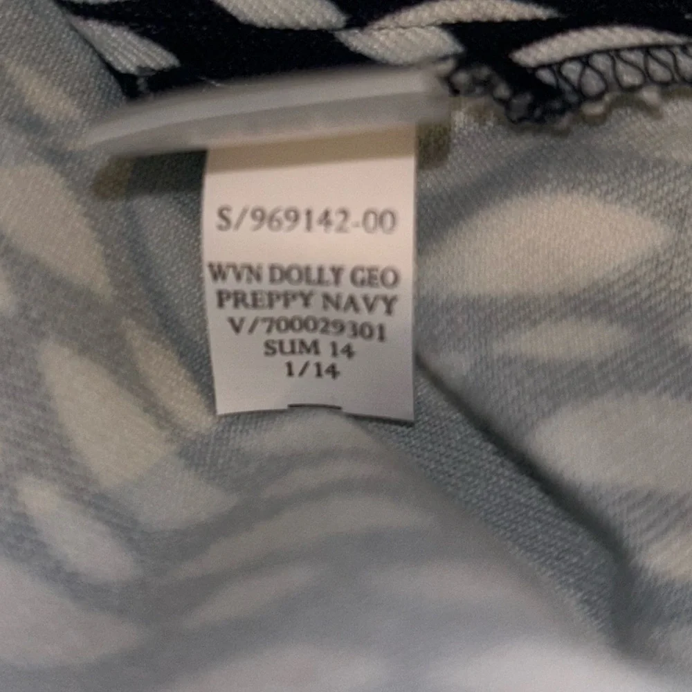 Banana Republic Navy and White Geometric Print Sloan Skirt Size 2
